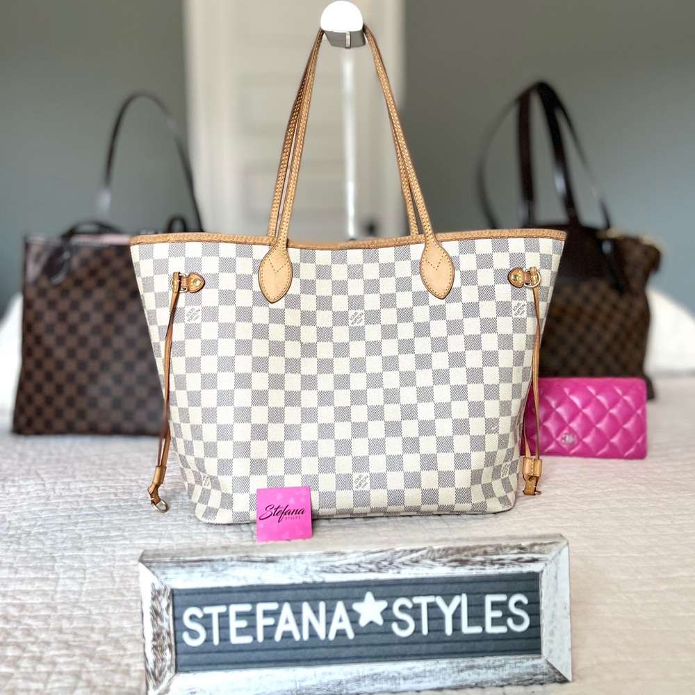 Louis Vuitton Neverfull MM Damier Azur Tote Bag